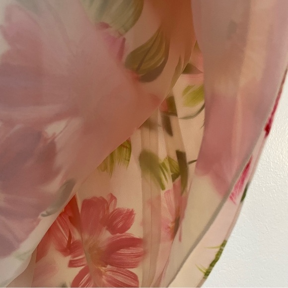 Liz Claiborne Silk Floral Print Women's Skirt size 8 aline midi spring feminine - Picture 5 of 10